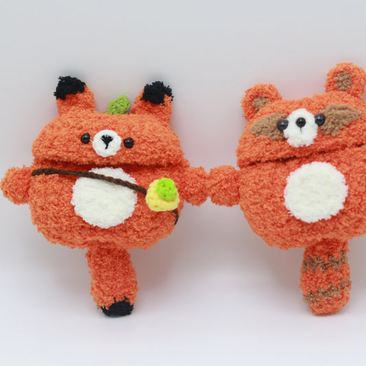 Orange Fox Crochet AirPods Case