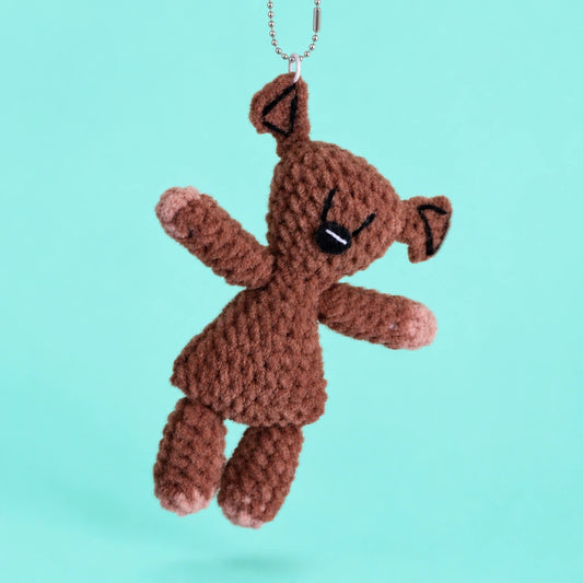 Brown Deer Crochet Keychain