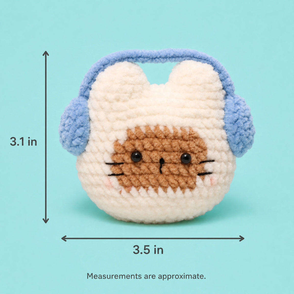 Blue Headphone Toast Crochet Plush Keychain