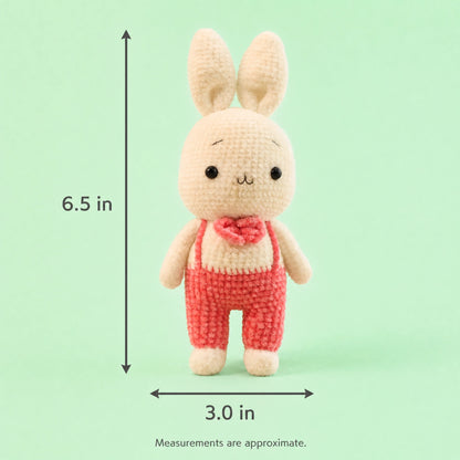 Pink Overalls Bunny Crochet Doll Keychain