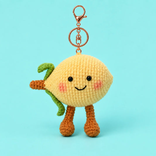 Lemon Character Crochet Plush Keychain