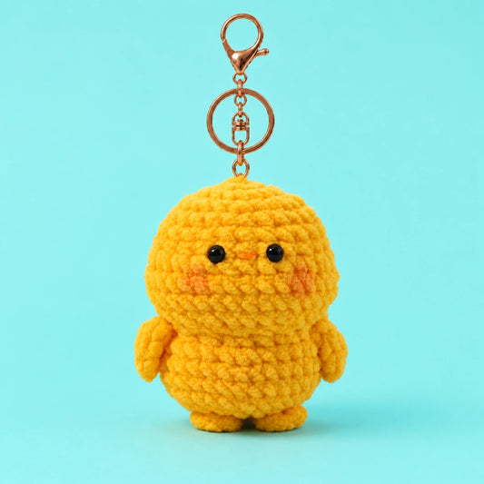Yellow Chick Crochet Plush Keychain