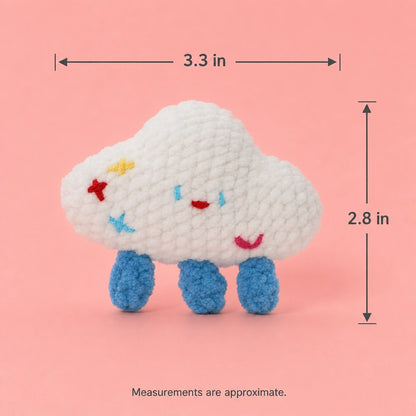 Smiling Cloud Crochet Plush Keychain