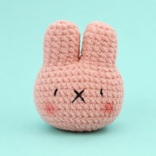Pink Bunny Crochet Plush Keychain
