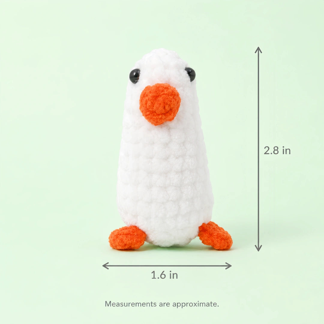 White Goose Crochet Plush Keychain