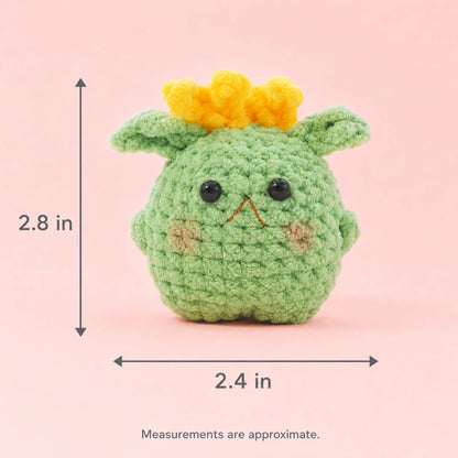 Green Flower-Ear Creature Crochet Plush Keychain