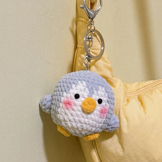 Gray Bird Crochet Plush Keychain