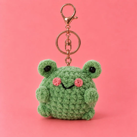 Green Pig-Frog Crochet Plush Keychain