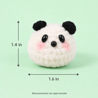 Round Panda Crochet Plush Keychain