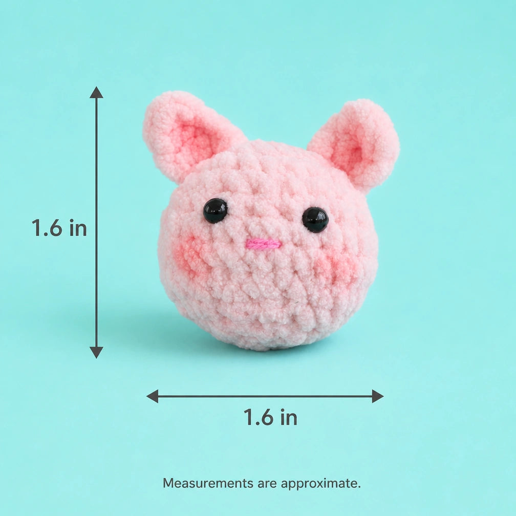 Pink Pig Crochet Plush Keychain