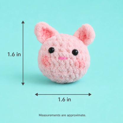 Pink Pig Crochet Plush Keychain