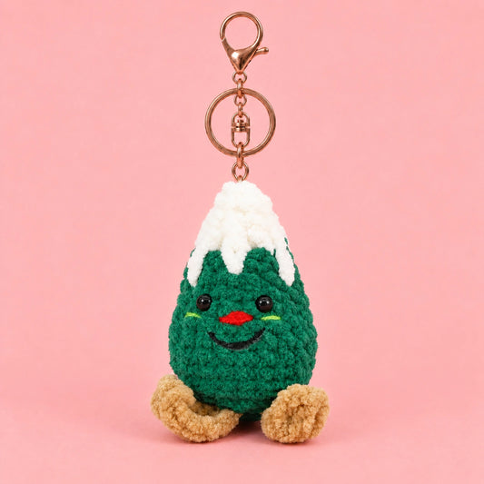 Green Mountain Character Crochet Plush Keychain