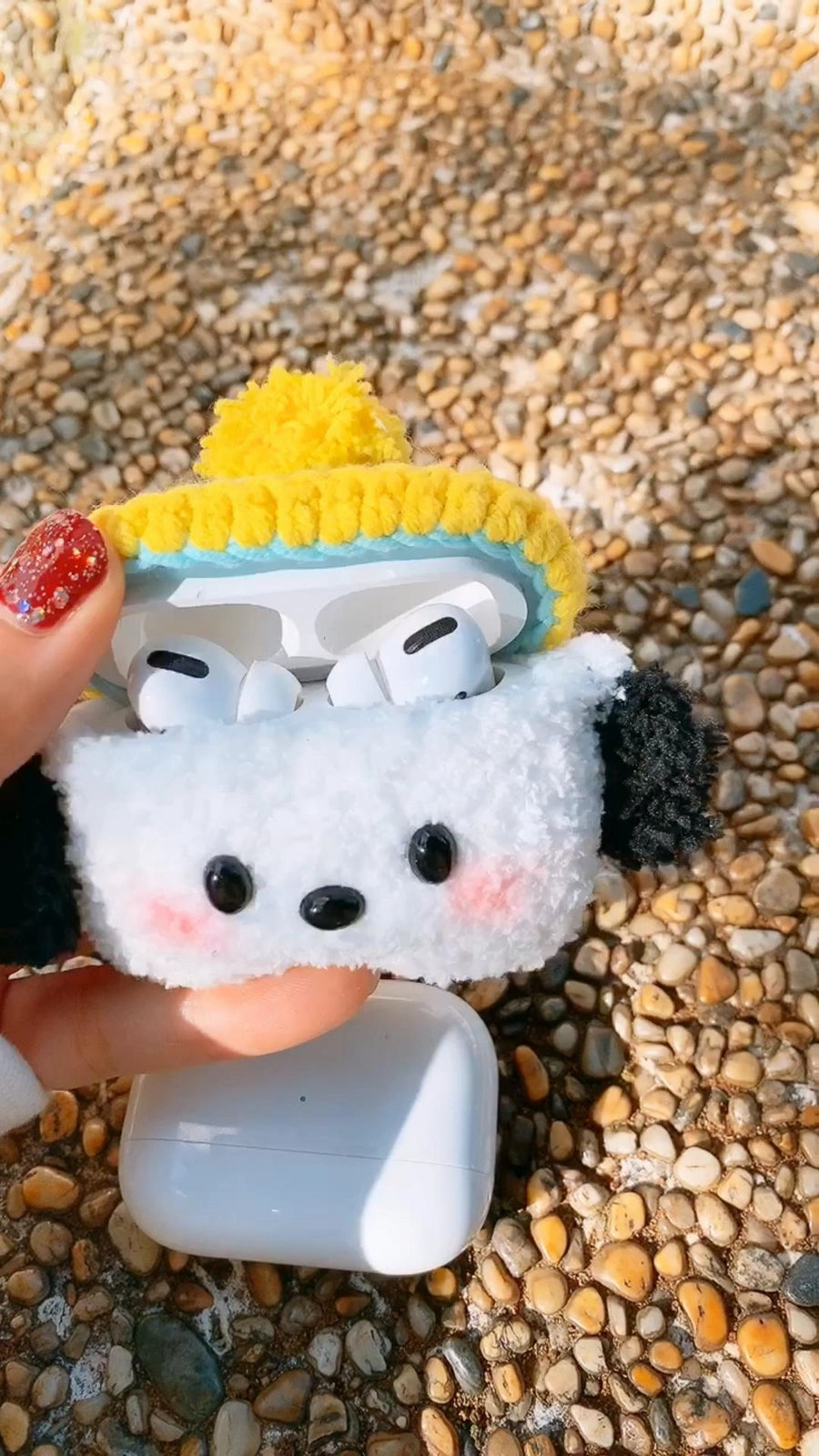 Cute Dog With Hat Airpods Case
