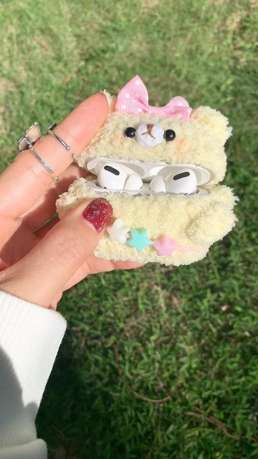 Yellow Bear Crochet AirPods Case